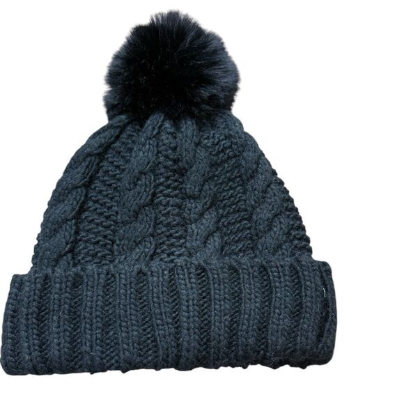 Michael Michael Kors Knit Beanie with Faux Fur Pom Pom - Picture 2 of 4